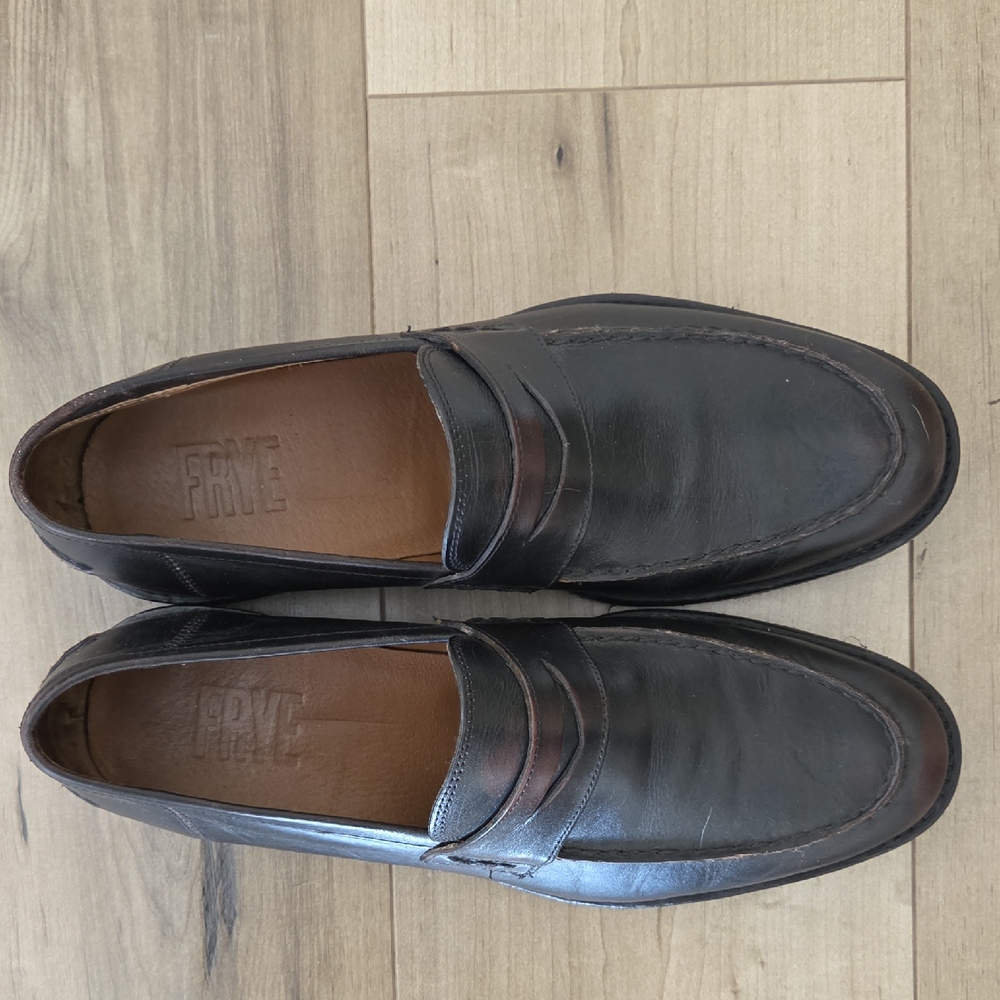 Frye Men's Dark Brown Leather Slip-On Loafers